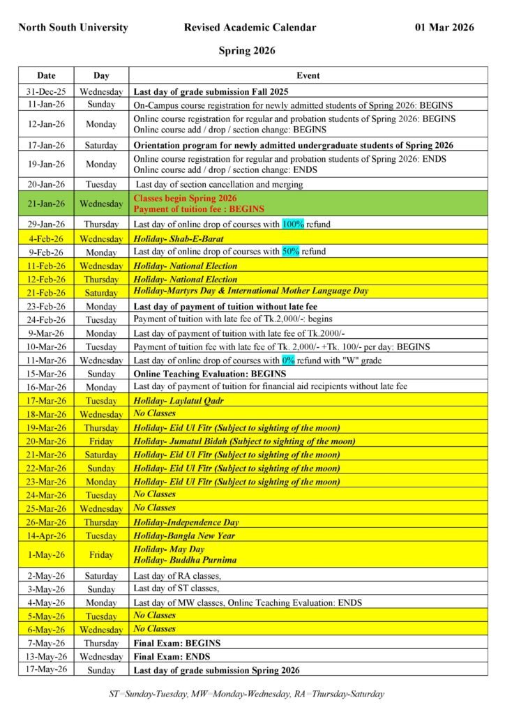 Revised Academic Calendar Spring 2026 -01 Mar 2026-page-001