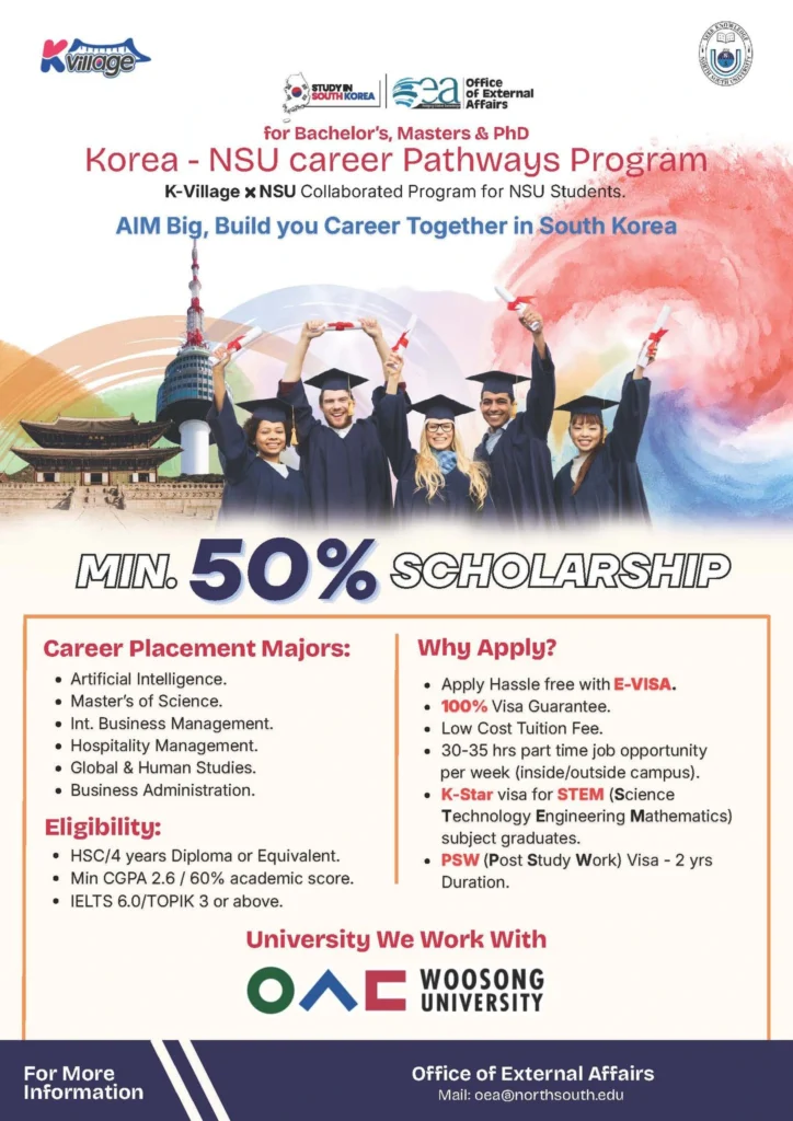 NSU Career Pathways Global Opportunities in South Korea with Woosong University