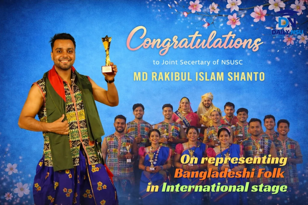 NSU Student Represents Bangladesh on Global Stage at Thailand Folk Festival